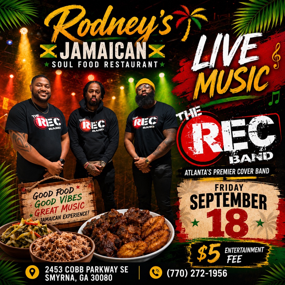Rodney's live music event featuring The REC Band on Friday, September 18, with a five-dollar entertainment fee